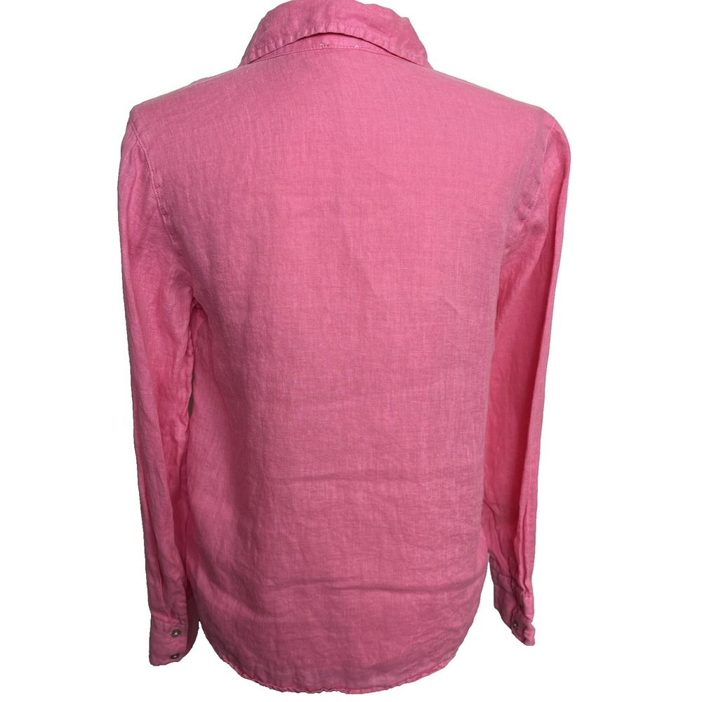 Joie 100% Linen Button Up Shirt Top Womens Small Pink Coastal Beach NE Summer - Picture 2 of 8